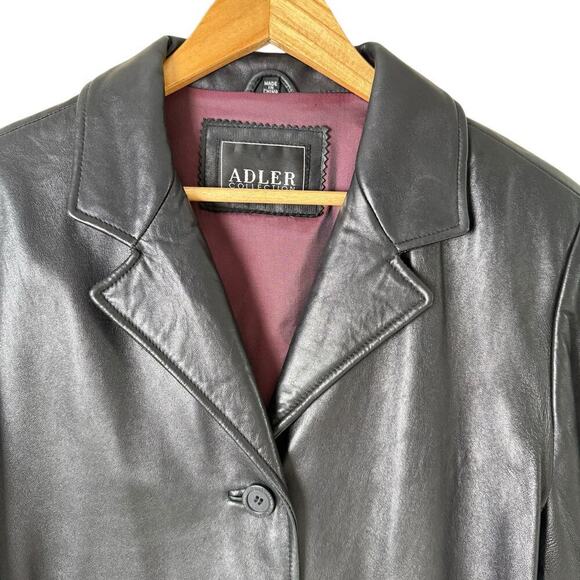 Adler Collection Black Genuine Leather Jacket NZ‎ Lambskin Fully Lined, Large - Picture 2 of 14